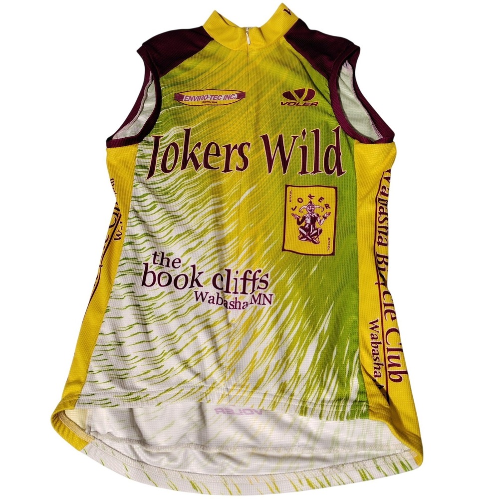 Voler Jokers Wild Sleeveless Cycling Jersey Yellow Green Women Large Wabasha MN